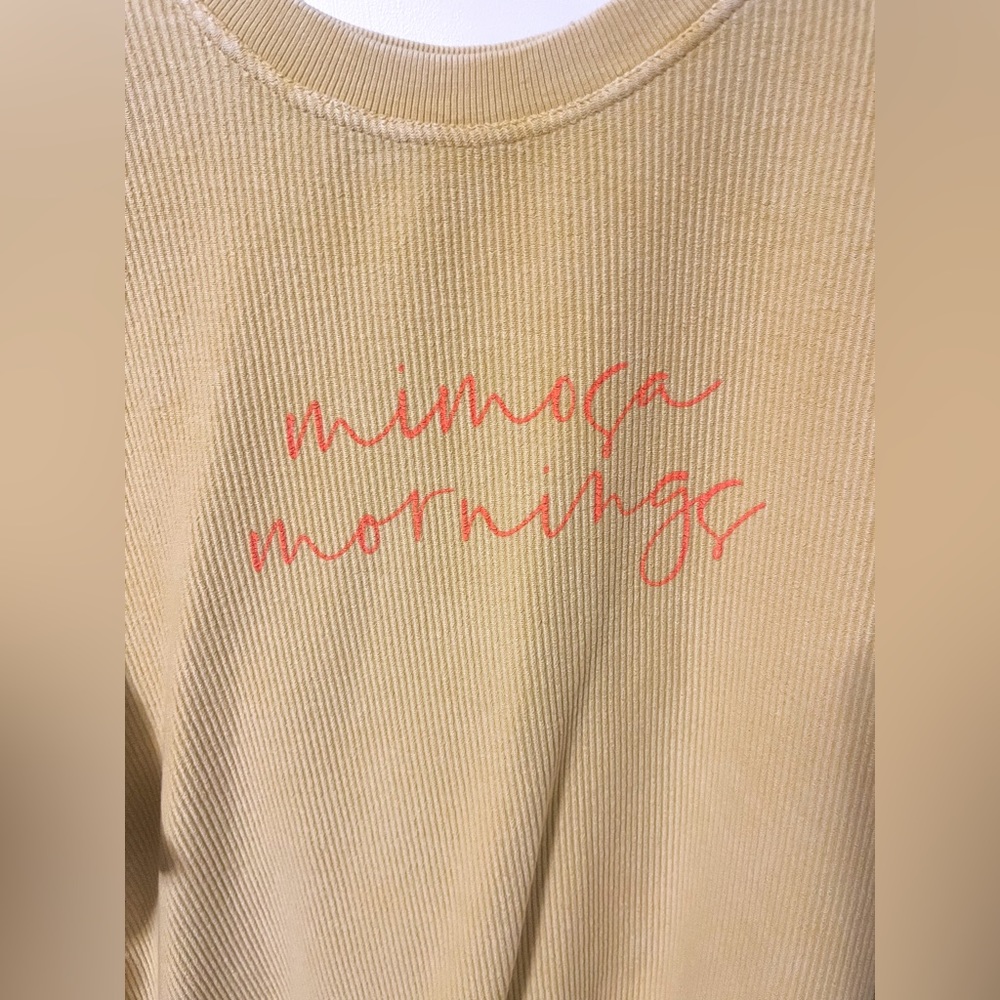 Pink Lily “Mimosa Mornings Gold Corded Graphic Sweatshirt” - Picture 7 of 10